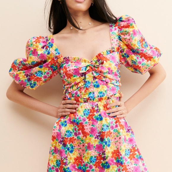 For Love And Lemons‎ Merrill Puff Sleeve Mini Dress - Picture 1 of 6